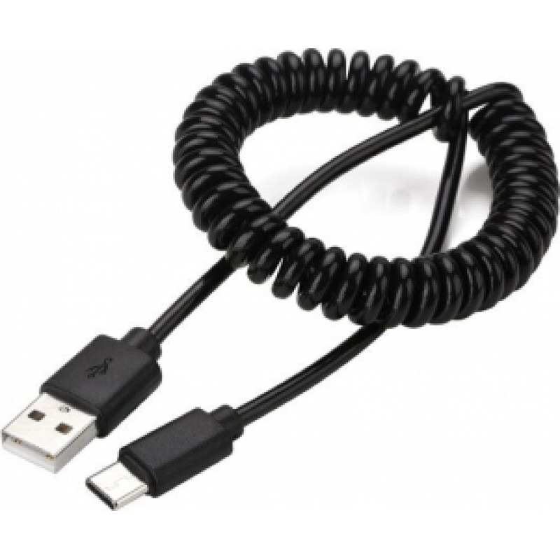 Kabelis Gembird USB Male - USB Type C Male Coiled 1.8m Black