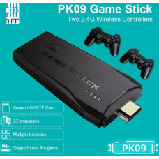 Riff PK-09 Lite HDMI Retro Mini 4K Spelu Konsole Linux 4100 Video Atskanotaja Spelu Konsole ar Bezvadu Kontrolieriem 64 GB Melns 47522190080