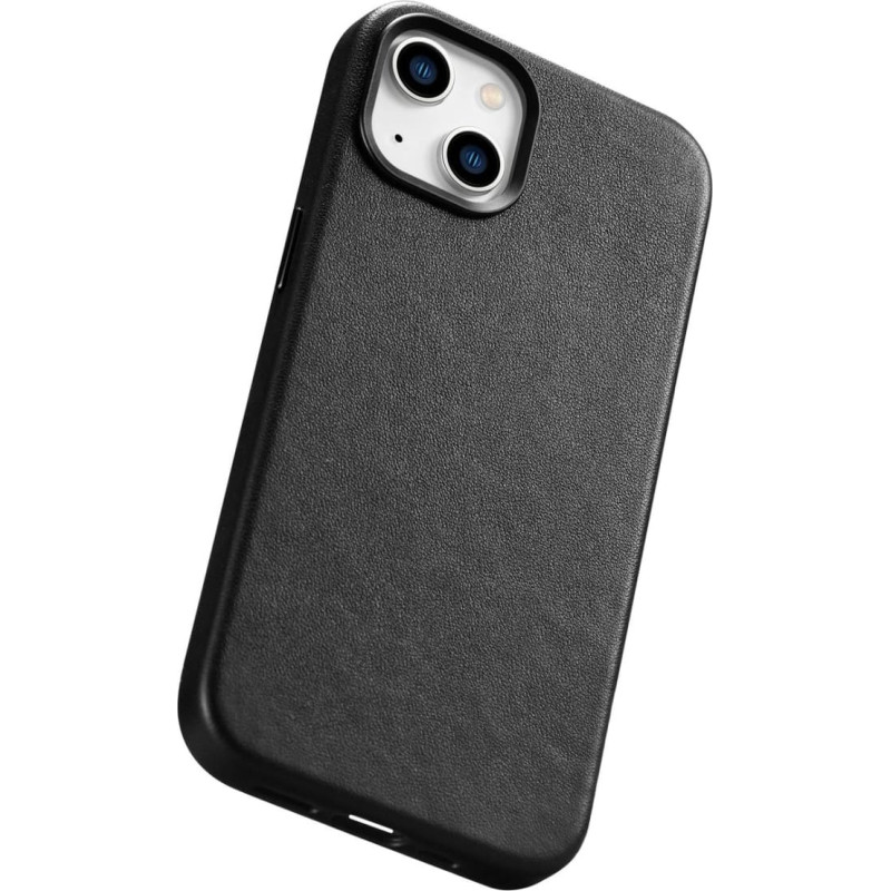iCarer Case Leather cover for iPhone 14 black (WMI14220705-BK) (MagSafe compatible)