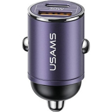 USAMS Ład. sam. 1xUSB+1xUSB-C C38 30W PD Fast Charge z wbudowanym pieścieniem fioletowy|purple CC206CC02 (US-CC206)