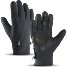 Anti-slip winter phone sports gloves (size M) - black