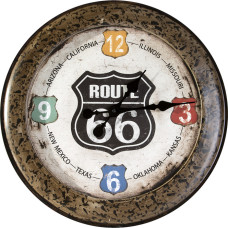 Sienas pulkstenis 51x5 Moto 01 metāla brūns Route 66 Mother Road mīļā māmiņ