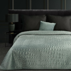 Dekoratīvs gultas pārklājs 280x260 Salvia 7 salvijas zaļš ar krokodila ādas motīvu Limited Collection