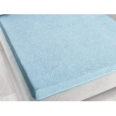 Frotē pieguļošs palags 175x220 Tulip Skylight blue 5450 žakarda