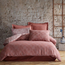 Kokvilnas gultas veļa 220x200 hannah pulveris rozā ģeometrijas žakarda Cottonlove Jacquard