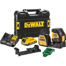 Dewalt-Maszyny pašizlīdzinošs šķērslīniju lāzers ar zaļu staru, 30m, DEWALT [DCE088D1G18-QW]