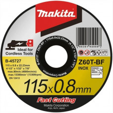 Makita-Akcesoria INOX metāla/nerūsējošā tērauda griešanas disks, 115/22.23/0.8mm Makita [E-10861]