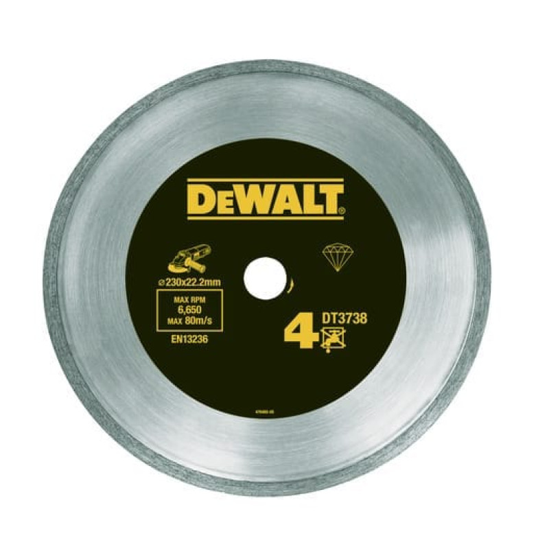 Dewalt-Akcesoria dimanta disks ļoti cietu materiālu un keramisko flīžu sausai griešanai, leņķa slīpmašīnām 230/2,1/7 mm, DeWalt [DT3738-XJ]