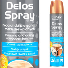Clinex Mēbeļu tīrīšanas līdzeklis noņem netīrumus, putekļus, roku pēdas un pulē Delos Spray 300ml