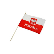 Flag with a wooden handle POLAND 30x40 cm