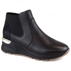 Rieker Leather wedge boots W RKR626 black