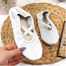 Nazo Leather ballet shoes with white elastic bands Jr