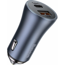 Baseus Golden Contactor Pro car charger  USB + USB-C  QC4.0+  PD  SCP  40W (gray)