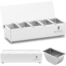 Royal Catering Bārmeņa organizatora konteiners dzērienu piederumiem ar vāku, 5 x 0,4 l