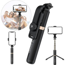 Wozinsky Selfie Stick, teleskopiskais foto statīvs + Bluetooth tālvadības pults, melns