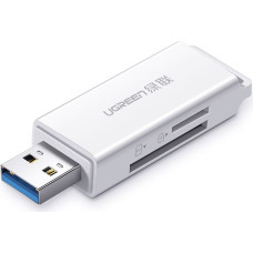 Ugreen TF SD atmiņas karšu lasītājs USB 3.0, balts