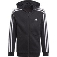 Adidas Boys Essentials 3S Hoodie ar pilnu rāvējslēdzēju GQ8900 / melns / 140 cm