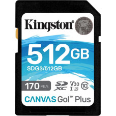 Atmiņas karte Kingston Canvas Go Plus SDXC 512GB