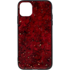 Fusion Art Epoxy Back Case Silikona Aizsargapvalks Priekš Apple iPhone 11 Pro Tumši Sarkans