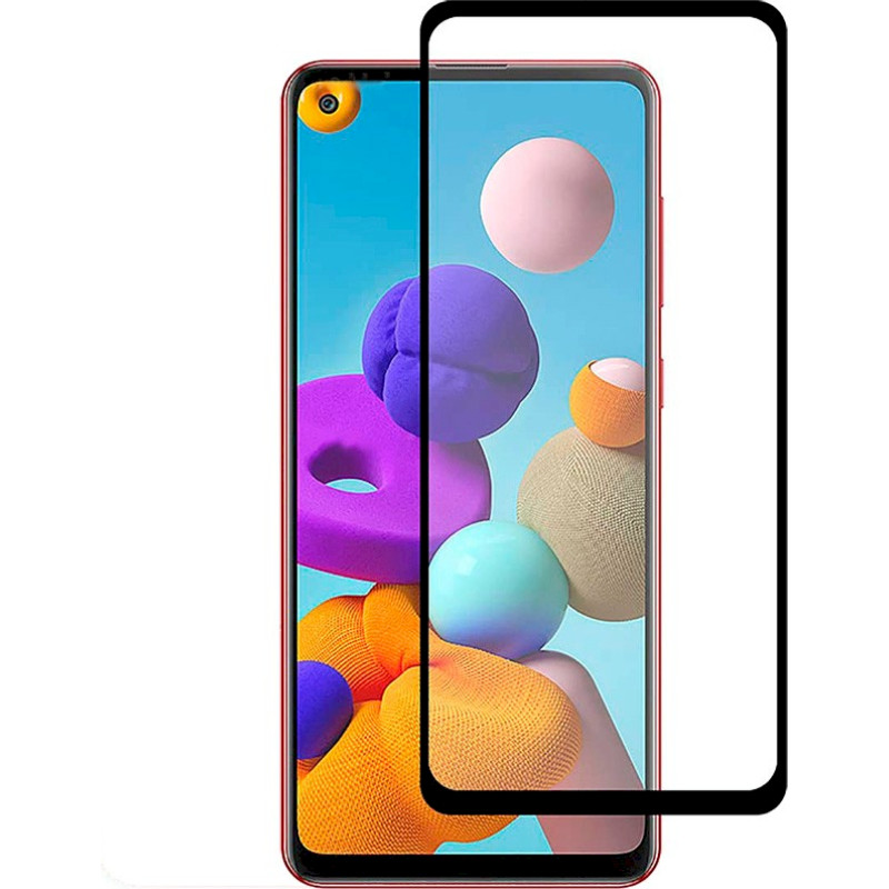 Fusion Full Glue 5D Tempered Glass Aizsargstikls Pilnam Ekrānam Samsung A217 Galaxy A21s Melns