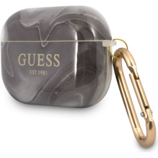 GUAPUNMK Guess TPU Shiny Marble Case for Airpods Pro Black