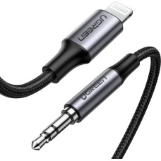 Ugreen MFI Lightning - 3,5 mm mini jack audio kabelis AUX austiņu adapteris pelēks (70509)