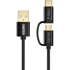 Choetech 2in1 USB - USB Type C | micro USB charging data cable 1,2m black (XAC-0012-101BK)