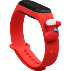 Fusion Xmas Sock siksniņa pulkstenim Xiaomi Mi Band 3 | 4 sarkans