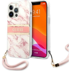 GUHCP13XKMABPI Guess TPU Marble Stripe Case for iPhone 13 Max Pink