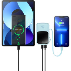 Baseus Qpow power bank 10000mAh built-in Lightning 20W Quick Charge cable SCP AFC FCP blue (PPQD020003)