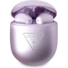 Guess GUTWST82TRU TWS Bluetooth Headphones + Purple|Purple Triangle Logo Docking Station