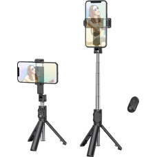 Borofone Selfie Stick BY7 Magic Mirror bluetooth ar statīvu un tālvadības pulti melns