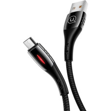 USAMS Kabel pleciony U-Tone microUSB 1.2m Power-off 2A Fast Charging czarny|black SJ346USB01 (US-SJ346)