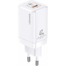 USAMS Ład. siec. T41 USB-C+USB GaN 47W PD+QC (only head) Fast Charging biały|white CC137TC02 (US-CC137)