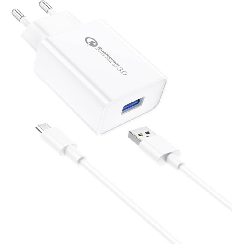 Foneng Wall Charger Foneng EU13  + USB to Micro USB Cable, 3A (White)