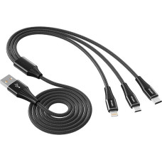 USB Cable Vipfan X16 3w1 USB-C|Lightning|Micro 66W 3.5A  (czarny)