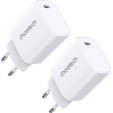 Choetech charger set Q5004 20W PD iPhone 12|13 white (2pcs)