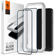 TEMPERED Spigen ALM GLASS FC 2-PACK IPHONE 12|12 PRO BLACK