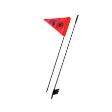 Drošības karogs draugu kartingiem ar mastu, sarkans