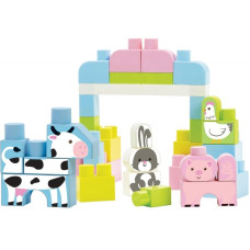 Ecoiiffier krāsainie ķieģeļu bloki bērniem ar dzīvniekiem 50 el.