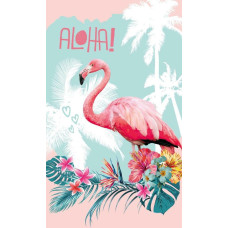 Bērnudārza dvielis 30x50 Flamingos 1593 Aloha Hello monstera palmu lapas