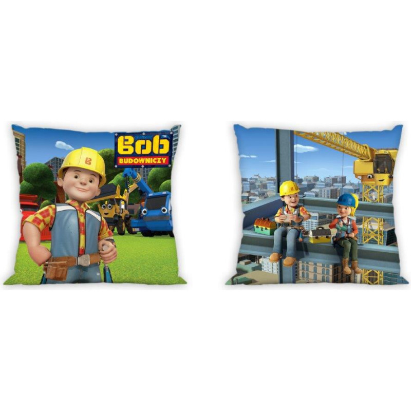 Kokvilnas spilvendrāna 40x40 Bob the Builder 2211 Bob and Marta abpusēja 005 bērniem