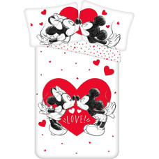 Kokvilnas gultas veļa 140x200 Mickey Mouse un Mini sirds 1032 Minnie Mickey Mouse mīlestības spilvendrāna 70x90