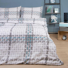 Kokvilnas gultasveļa 220 x 200 pelēki rūtaini houndstooth 71470/1 Cottonlove 6