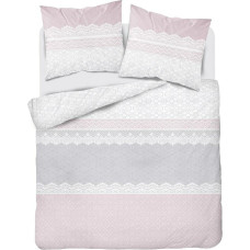 Kokvilnas gultas veļa 220x200 glamūra ornamenti svītru pulveris 3834 A Kokvilna 88