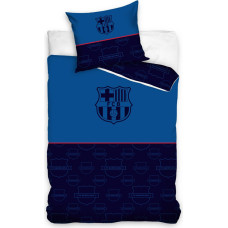 Kokvilnas gultas veļa 160x200 FC Barcelona crest tumši zila zila spilvendrāna 70x80 ventilatoram