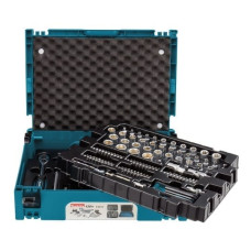 Makita-Akcesoria 120 instrumentu un piederumu komplekts: Makita uzgriežņu atslēgas, uzgaļi un ligzdas [E-08713] MAKPAC