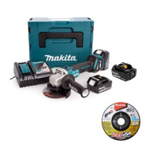 Makita-Maszyny komplekts: akumulatora leņķa slīpmašīna 125mm 18V + metāla disks, Makita [DGA513RT3J+B-51655]