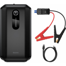 Baseus barošanas banka Power Starter Jump Starter pastiprinātājs 1000mAh 12V (1000A | 500A) + krokodili melns (CGNL020101)