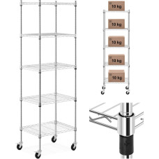 Royal Catering Ažūra stiepļu plaukts uz riteņiem 5 plaukti līdz 50 kg 60x45x186 cm